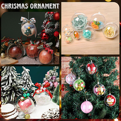 10Pcs Transparency Acrylic Christmas Balls Pendants DIY-CP0013-38A-1