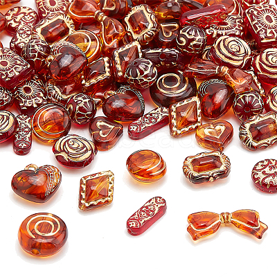 96PCS 12Style Transparent Acrylic Beads MACR-PH0001-66-1