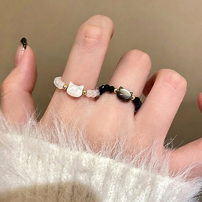 Adjustable Resin & Alloy Finger Rings for Women AL-CBA1A3E-03-1