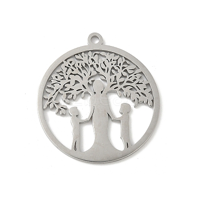 304 Stainless Steel Pendants STAS-V016-06P-1
