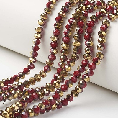 Electroplate Opaque Glass Beads Strands EGLA-A034-P3mm-O10-1