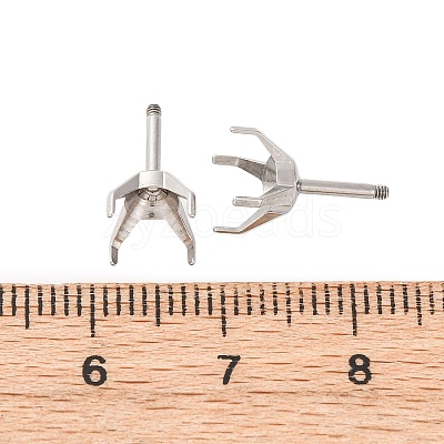 304 Stainless Steel Stud Earring Findings STAS-B091-02C-08P-1