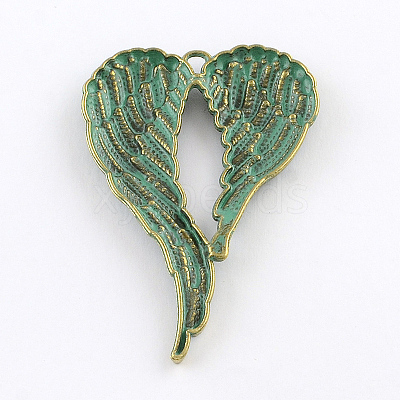 Wing Zinc Alloy Big Pendants PALLOY-R065-064-FF-1