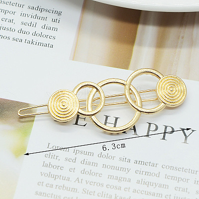 Alloy Geometric Hair Barrettes OHAR-PW0001-216-19-1