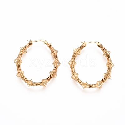 Long-Lasting Plated 304 Stainless Steel Wire Wrapped Hoop Earrings EJEW-D250-04B-G-1