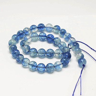 Dyed Round Natural Crackle Quartz Beads Strands G-K084-10mm-03A-1