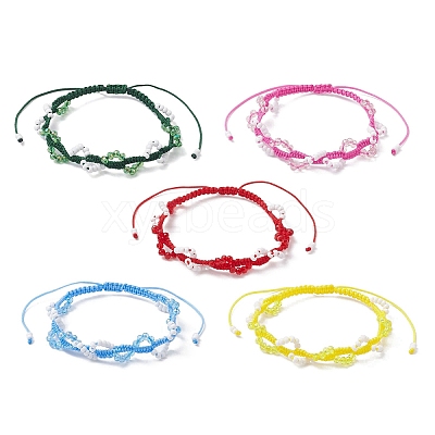 Glass Seed Beads Braided Beaded Bracelets for Women BJEW-MZ00215-1