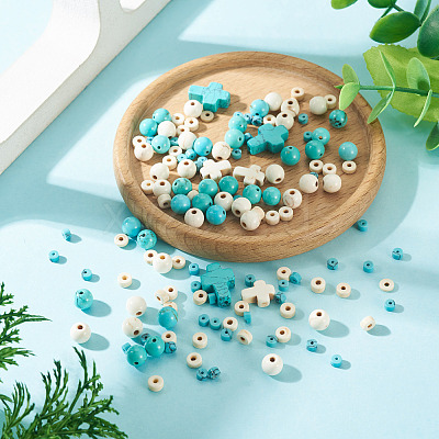 246Pcs 6 Styles Dyed Synthetic Turquoise Beads G-TA0003-31-1