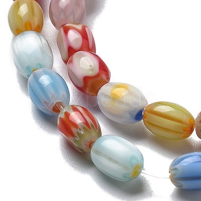 Handmade Millefiori Lampwork Beads Strands LAMP-F035-02-1