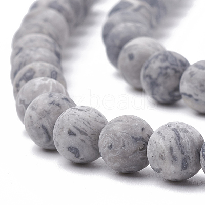Natural Map Stone/Picasso Stone/Picasso Jasper Beads Strands G-T106-221-1