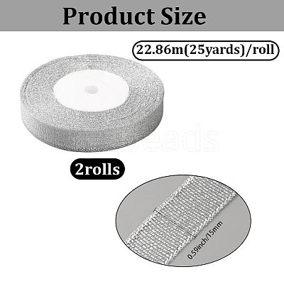 2Rolls Glitter Metallic Ribbon OCOR-GF0005-78B-02-1
