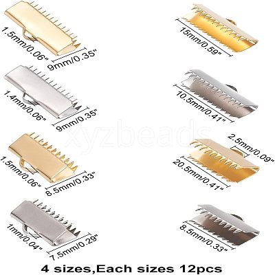 304 Stainless Steel Ribbon Crimp Ends STAS-UN0009-44-1