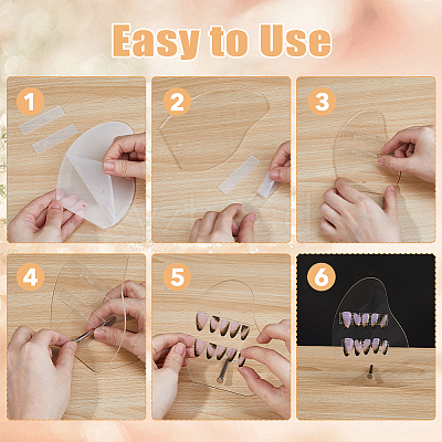 4 Sets Acrylic Nail Art Display Board ODIS-DC0001-06-1