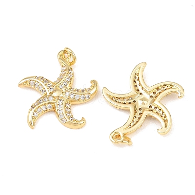 Brass Micro Pave Cubic Zirconia Pendants KK-C162-057G-01-1