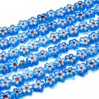 Handmade Millefiori Glass Bead Strands X-LAMP-J035-8mm-17-1