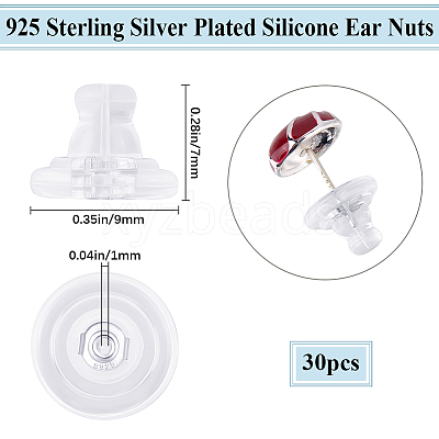 30Pcs Silicone Ear Nuts FIND-BBC0002-29S-1