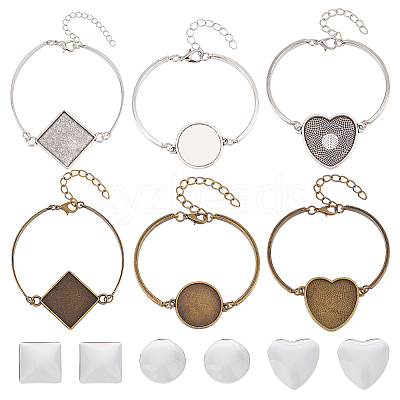 DIY Blank Dome Alloy Bracelet Making Kits DIY-GO0002-22-1