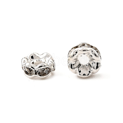 Flower Brass Crystal Rhinestone Bead Spacers RB-D302-S-1