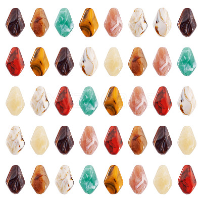 40Pcs Opaque Acrylic Beads OACR-TA0004-38-1