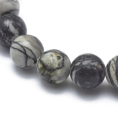 Natural Netstone Bead Stretch Bracelets BJEW-K212-C-021-1