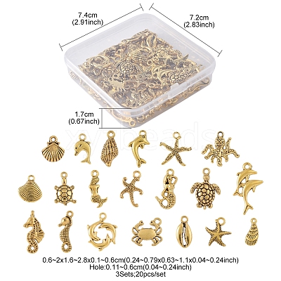 Tibetan Style Alloy Pendants FIND-FS0003-95AG-1