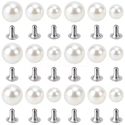ABS Imitation Pearl Snap Rivet Butt Screw DIY-GF0013-38-1