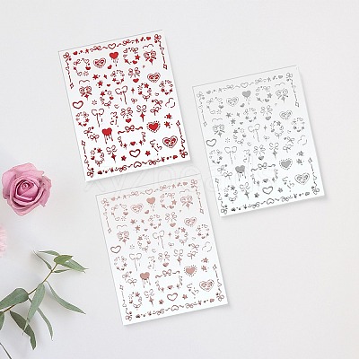 3Pcs 3 Colors Plastic Nail Art Stickers MRMJ-DJ0001-29-1