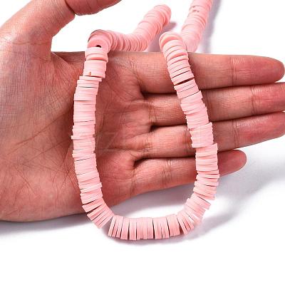 Flat Round Handmade Polymer Clay Beads CLAY-R067-10mm-18-1