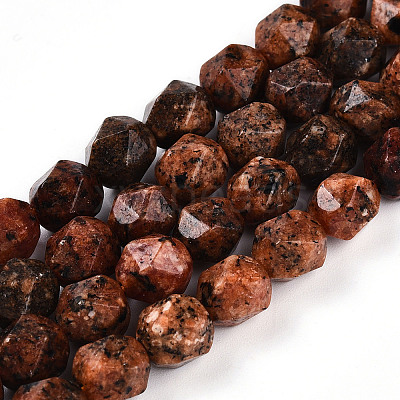 Dyed Natural Sesame Jasper Beads Strands G-T139-8mm-47L-1