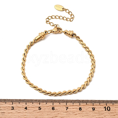 304 Stainless Steel Twisted Curb Chains Bracelets for Women BJEW-A158-02G-G-1
