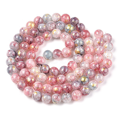 Baking Paint Crackle Glass Bead Strands X-DGLA-R053-05K-A-1