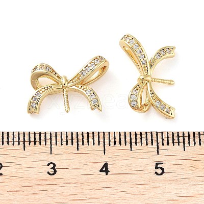 Rack Plating Brass Micro Pave Clear Cubic Zirconia Pendants KK-M280-15G-1