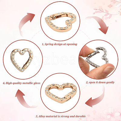 20Pcs 2 Colors Zinc Alloy Rhinestone Spring Gate Rings FIND-SP0004-35-1