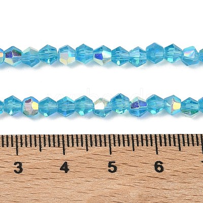 Electroplate Transparent Glass Beads Strands EGLA-K015-18S-1