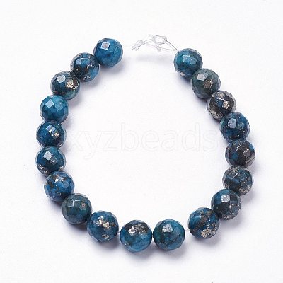 Natural Pyrite Beads Strands G-K181-K02-1