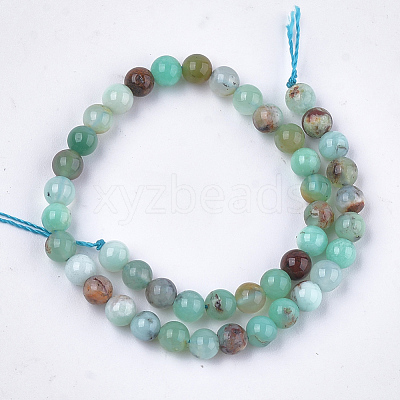 Natural Chrysoprase Beads Strands G-S333-4mm-037-1