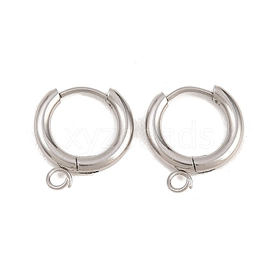 316 Stainless Steel Huggie Hoop Earring Findings EJEW-B158-01B-P-1