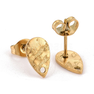 Ion Plating(IP) 304 Stainless Steel Stud Earring Findings STAS-O119-28G-1