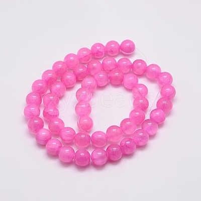 Dyed Natural Green Jade Beads Strands JBS053-6MM-24-1