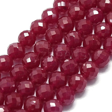 Lab Grown Red Corundum Beads Strands G-G106-C13-05-1-1