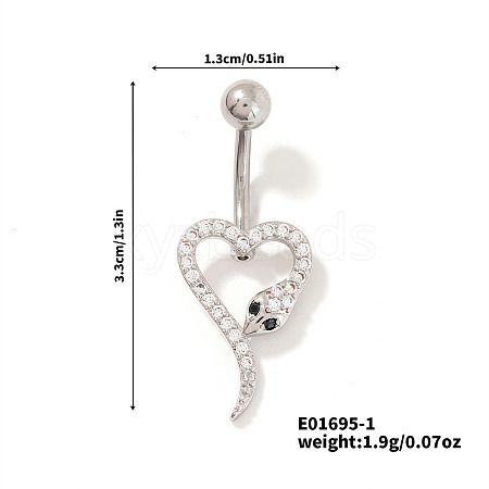 Shiny Brass Crystal Rhinestone Belly Button Rings CZ7821-1-1