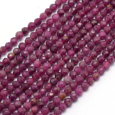 Natural Ruby/Red Corundum Beads Strands G-E411-14-2.5mm-1