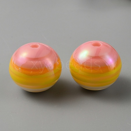 Opaque Stripe Acrylic Beads OACR-TAC0002-03B-1