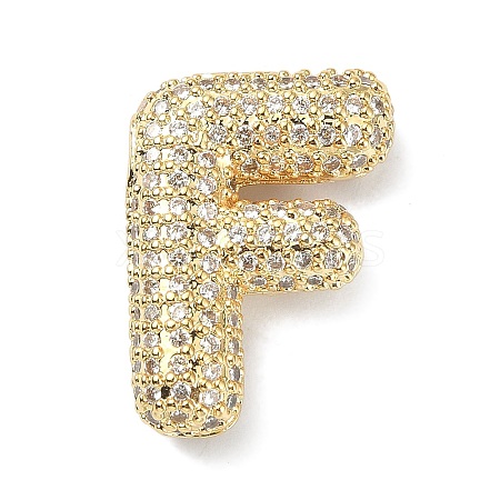 Rack Plating Brass Micro Pave Cubic Zirconia Pendants KK-Q790-01F-G-1