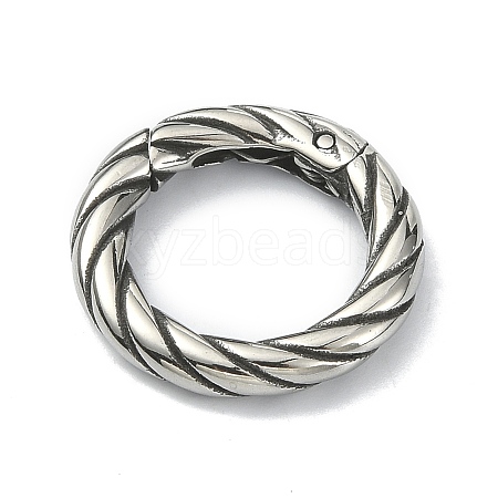 Tibetan Style 316 Surgical Stainless Steel Spring Gate Rings STAS-E191-04AS-01-1