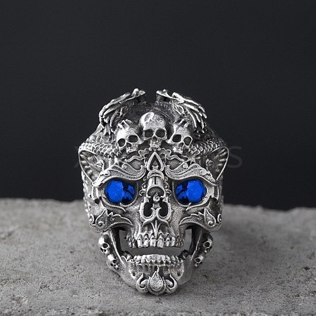 Alloy Rhinestone Adjustable Statement Cuff Open Rings for Men FS-WG8D7BC-03-1