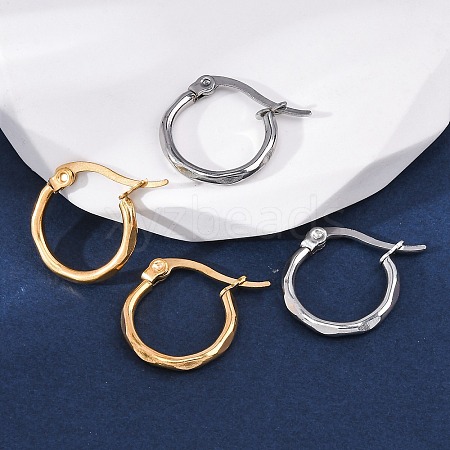 304 Stainless Steel Hoop Earrings EJEW-D195-M-1