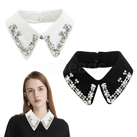 AHADEMAKER 2Pcs 2 Style Lady's Polyester Detachable Collars AJEW-GA0004-97-1