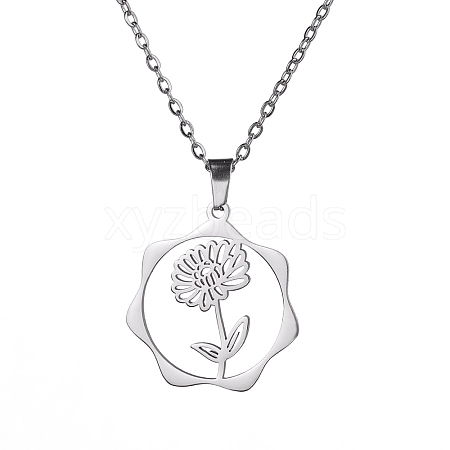 Non-Tarnish 304 Stainless Steel Pendant Necklaces PW-WG57218-02-1