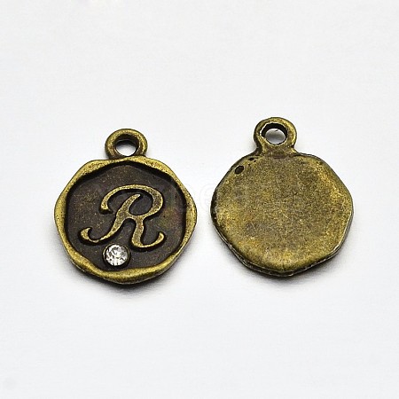 Antique Bronze Plated Alloy Rhinestone Charms LS-ALRI-J152-R-NF-1